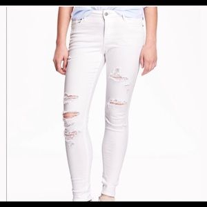 Old Navy Distressed White Rockstar Jeans